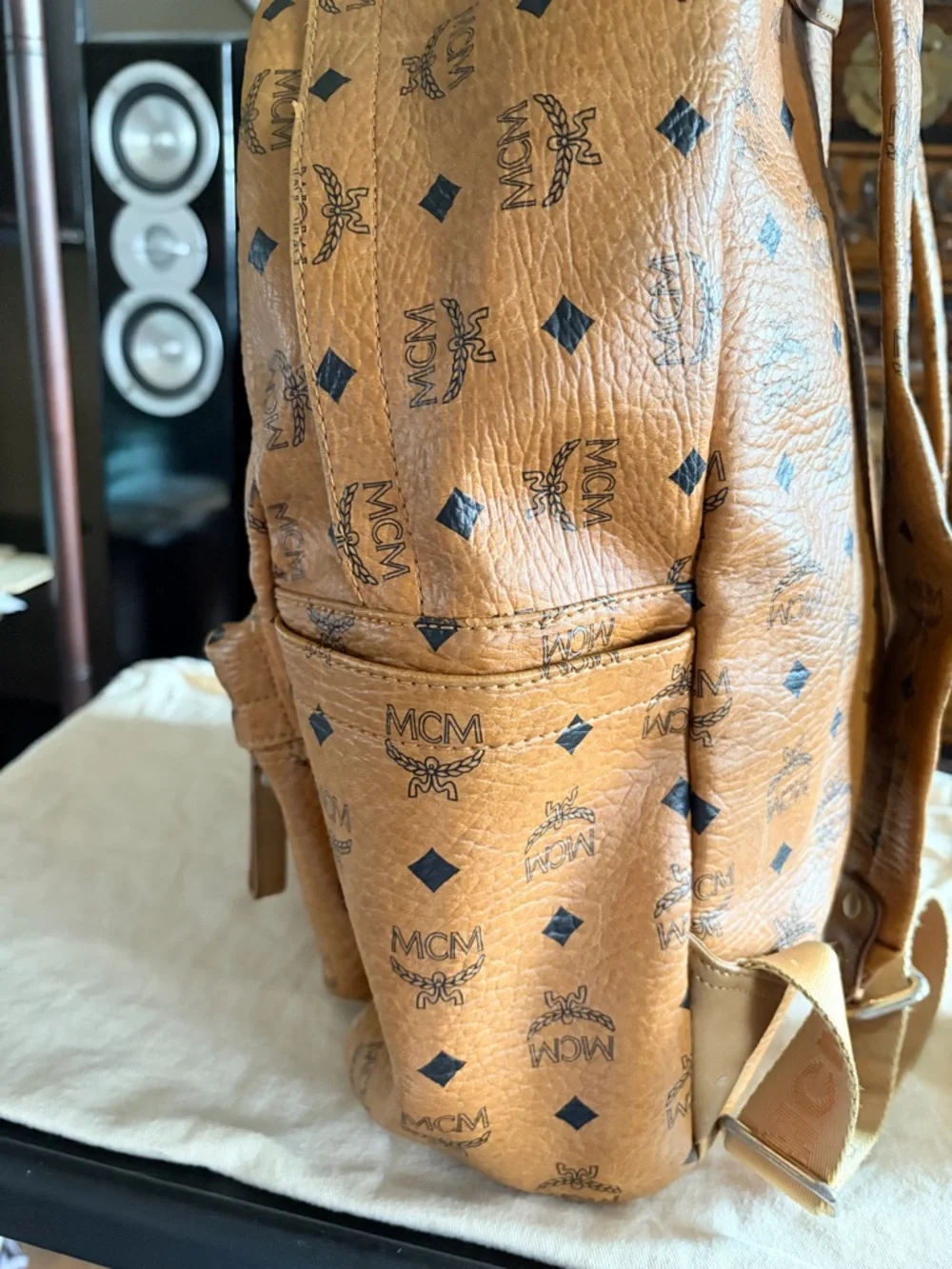 Authentic MCM Cognac Backpack - Picture 5 of 13